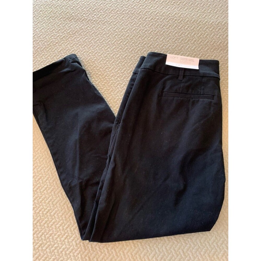 NEW! Loft Modern Chino crop pants size 0P- Black